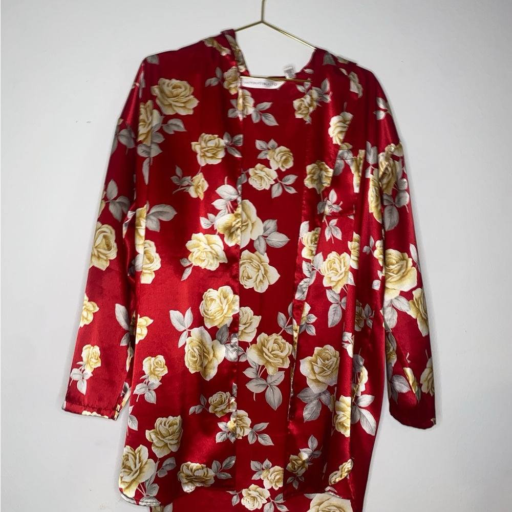 Floral Red and Yellow Long Sleeve Top